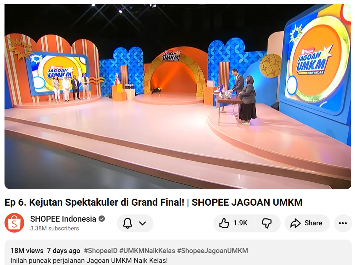 Episode final Shopee Jagoan UMKM mencatatkan total views hingga lebih dari 18