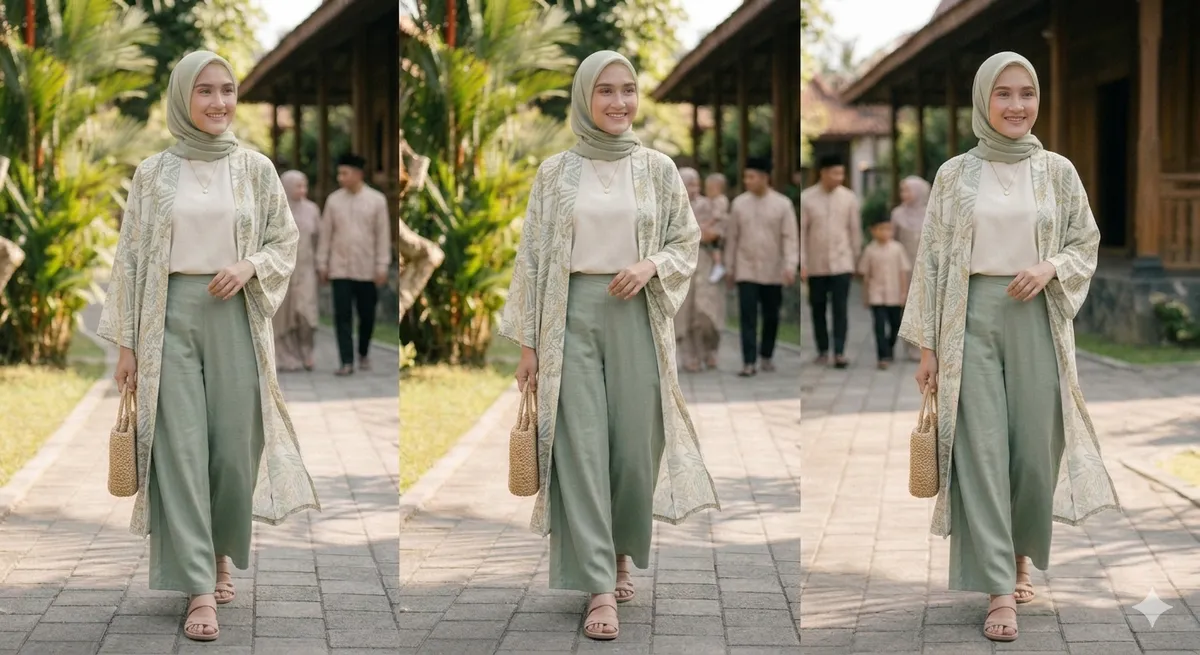 Outerwear dan Celana Palazzo (Sumber: Gemini AI)