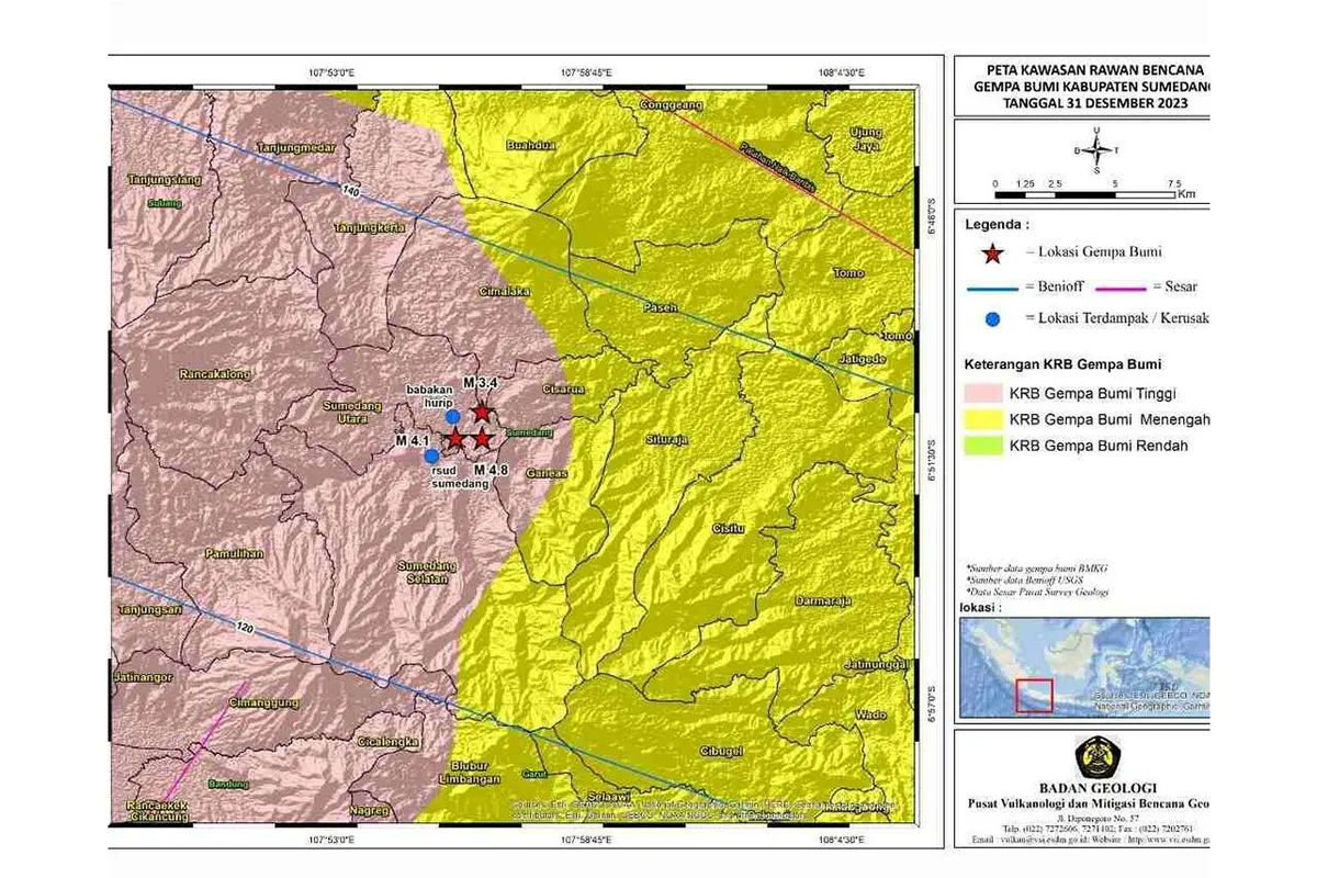 Aktivitas Sesar Cileunyi-Tanjungsari Jadi Penyebab Gempa M 4.8 Sumedang