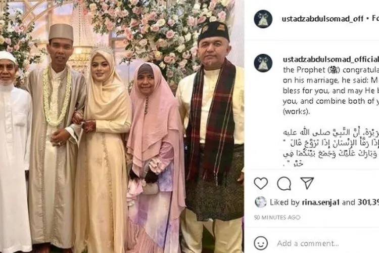 UAS resmi nikahi Fatimah Azzahra / dok. Instagram