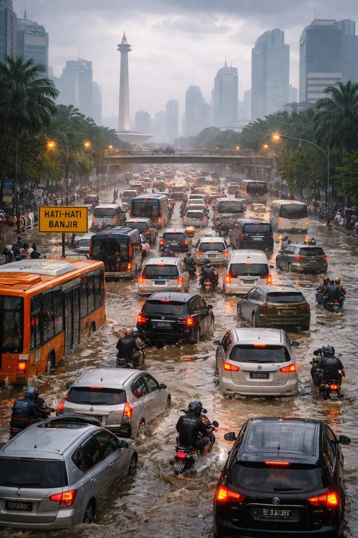 Ilustrasi. update informasi banjir. (Sumber: Generate by AI | Foto: Generate by AI)