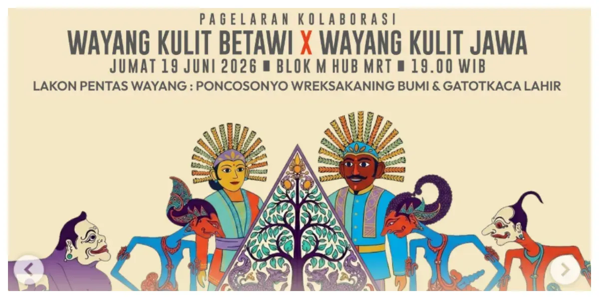 Gelar Gebyar Harmoni Budaya Jakarta Kolaborasi Wayang Kulit Betawi dan Wayang Kulit Jawa (Sumber: Instagram @mrtjkt)
