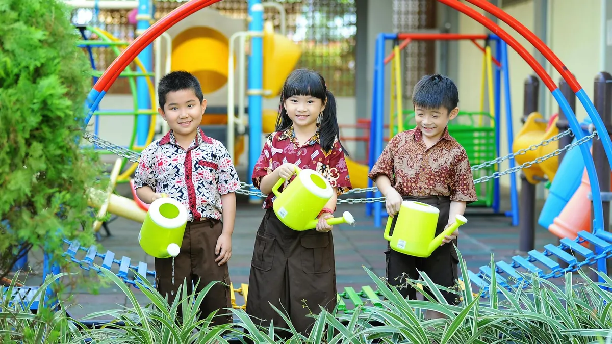Ilustrasi para murid di Jakarta 