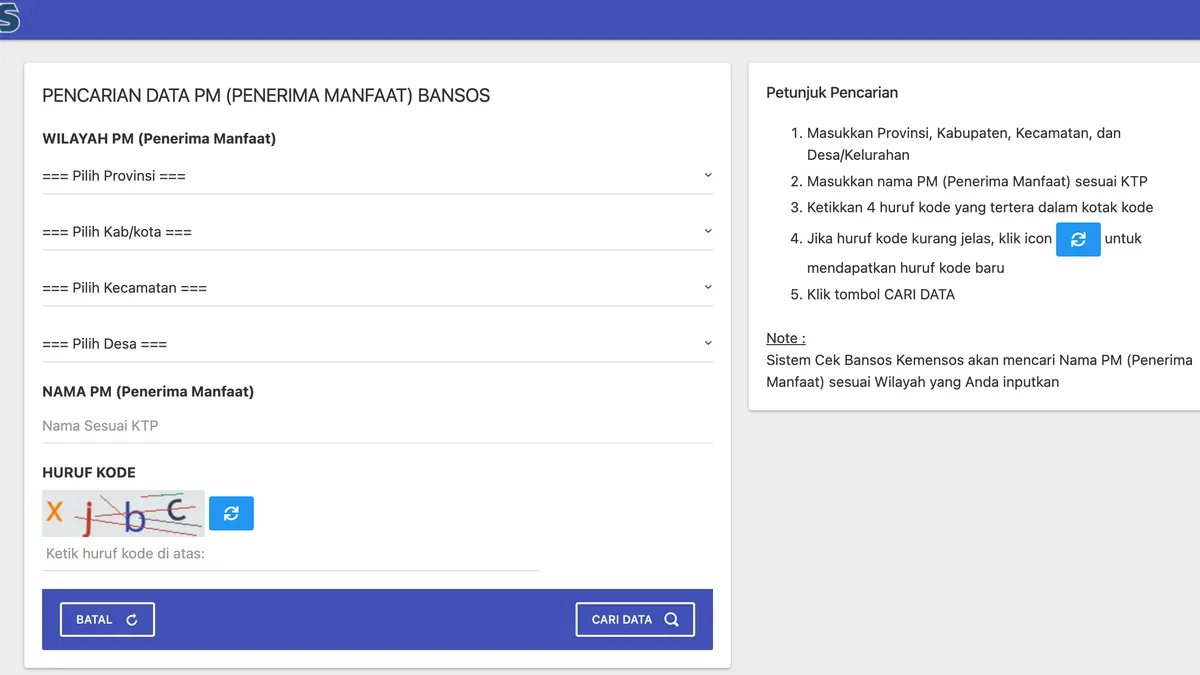 Melalui aplikasi Cek Bansos yang disediakan Kemensos, para KPM baik PKH atau BPNT dapat secara langsung mengetahui status kepesertaannya.