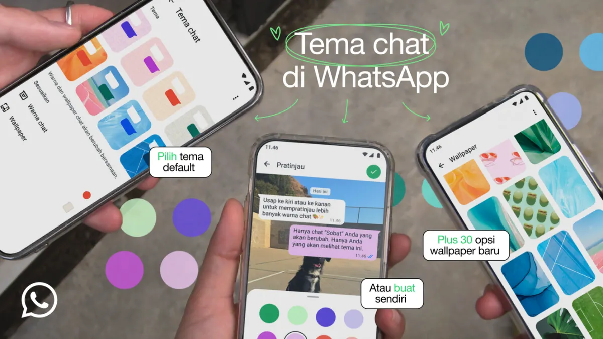 Bukan cuma tema chat yang bisa diubah sesuai selera, tapi juga ada 30 wallpaper gratis yang bisa dipilih oleh pengguna WhatsApp.