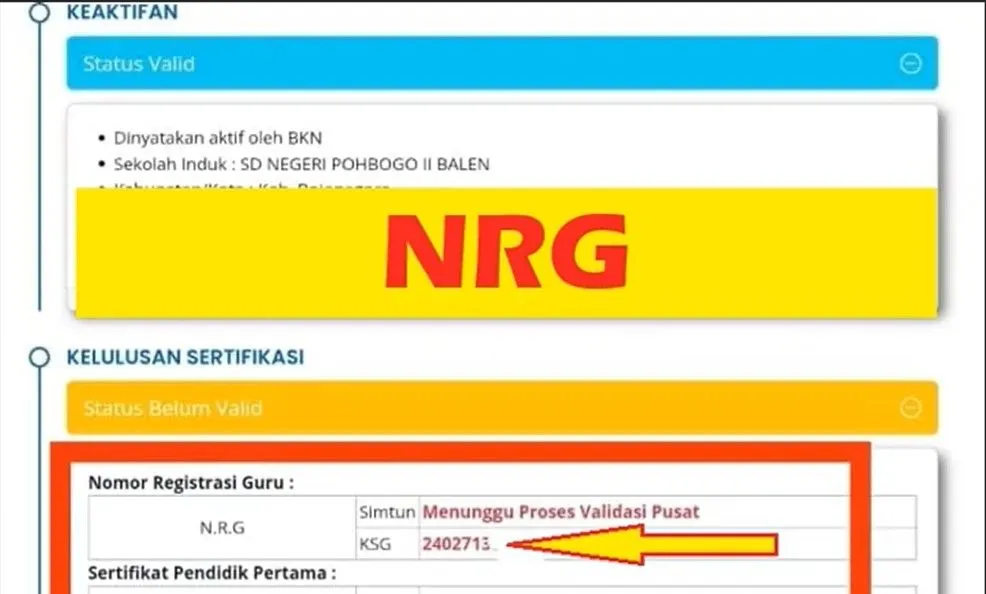 Setelah sekian lama menunggu, akhirnya Nomor Registrasi Guru (NRG) telah terbit dan dapat diakses melalui Info GTK.
