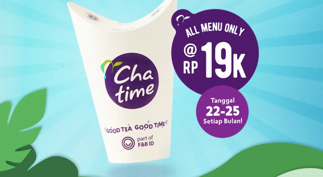 Promo Chatime Eco Day adalah kesempatan emas untuk menikmati semua menu Chatime hanya dengan Rp19.000.