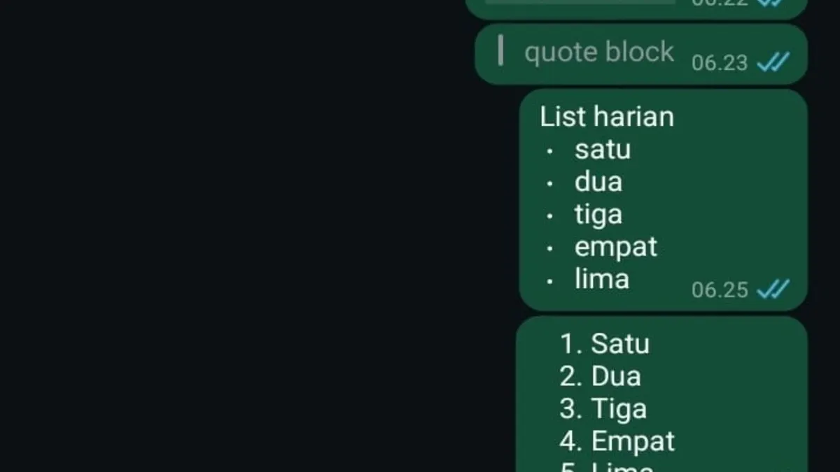 Chat unik di WhatsApp.