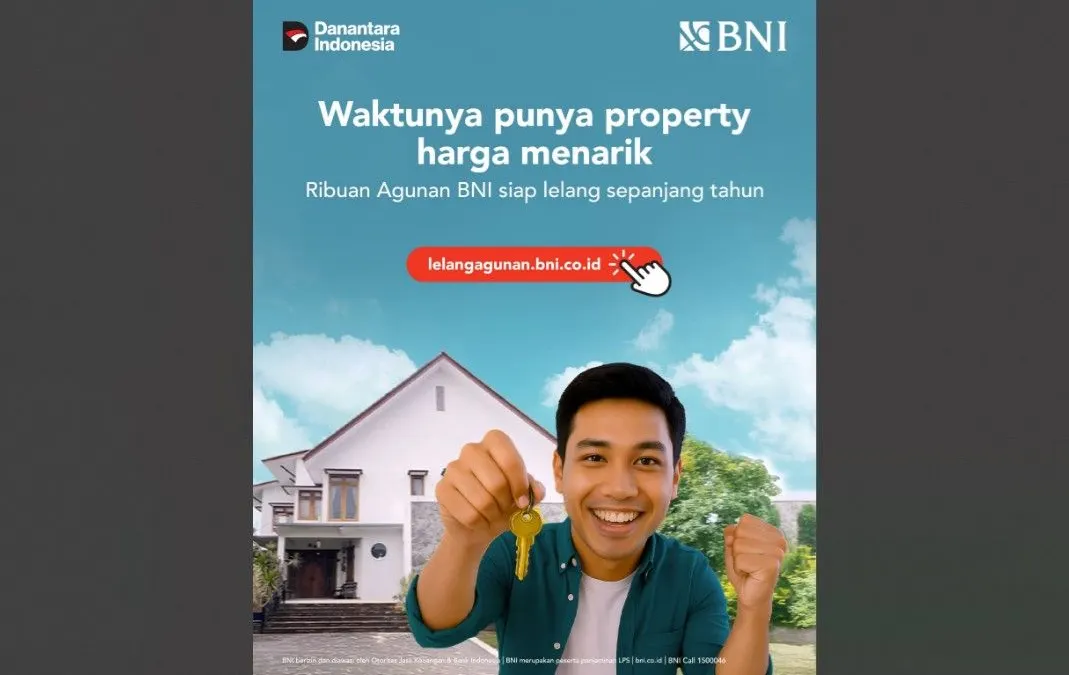 BNI lelang ribuan aset properti mulai Rp50 juta, hadir sepanjang 2025 dengan sistem online yang mudah dan transparan.