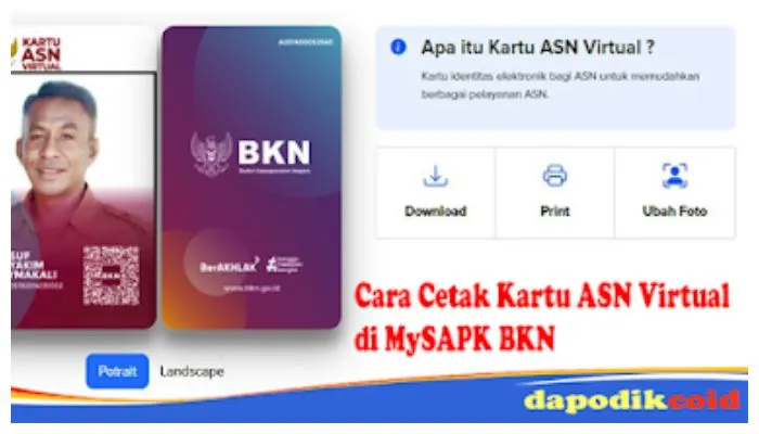 Aplikasi MySAPK BKN kini menyediakan fitur baru berupa kartu virtual ASN yang dilengkapi dengan QR Code untuk validasi data.