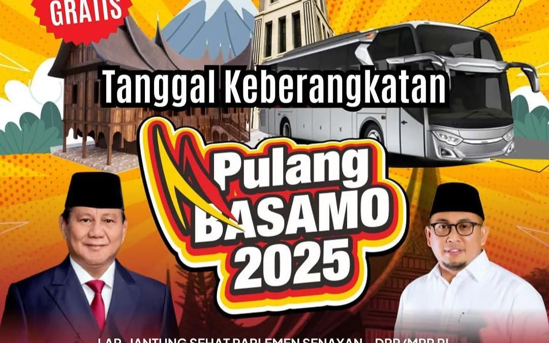 Mudik gratis ini merupakan program yang digagas oleh Anggota DPR RI, Andre Rosiade, mewakili Partai Gerindra dari Dapil Sumatera Barat.