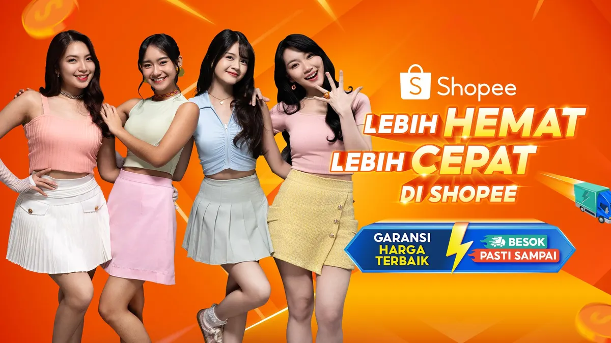 Empat member JKT48&mdash;Gracia, Christy, Freya, dan Marsha&mdash;tampil ceria dalam kampanye kolaborasi &ldquo;Lebih Hemat, Lebih Cepat&rdquo; bersama Shopee.