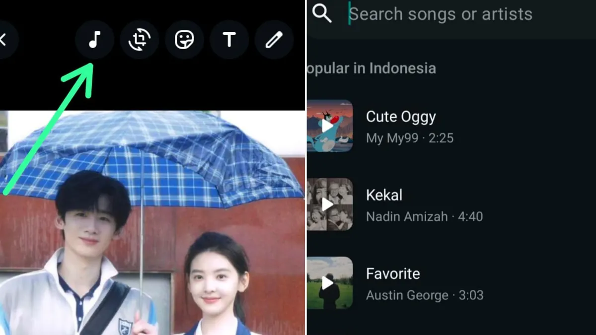 Illustrasi. Fitur WhatsApp Tambahkan Musik di Status