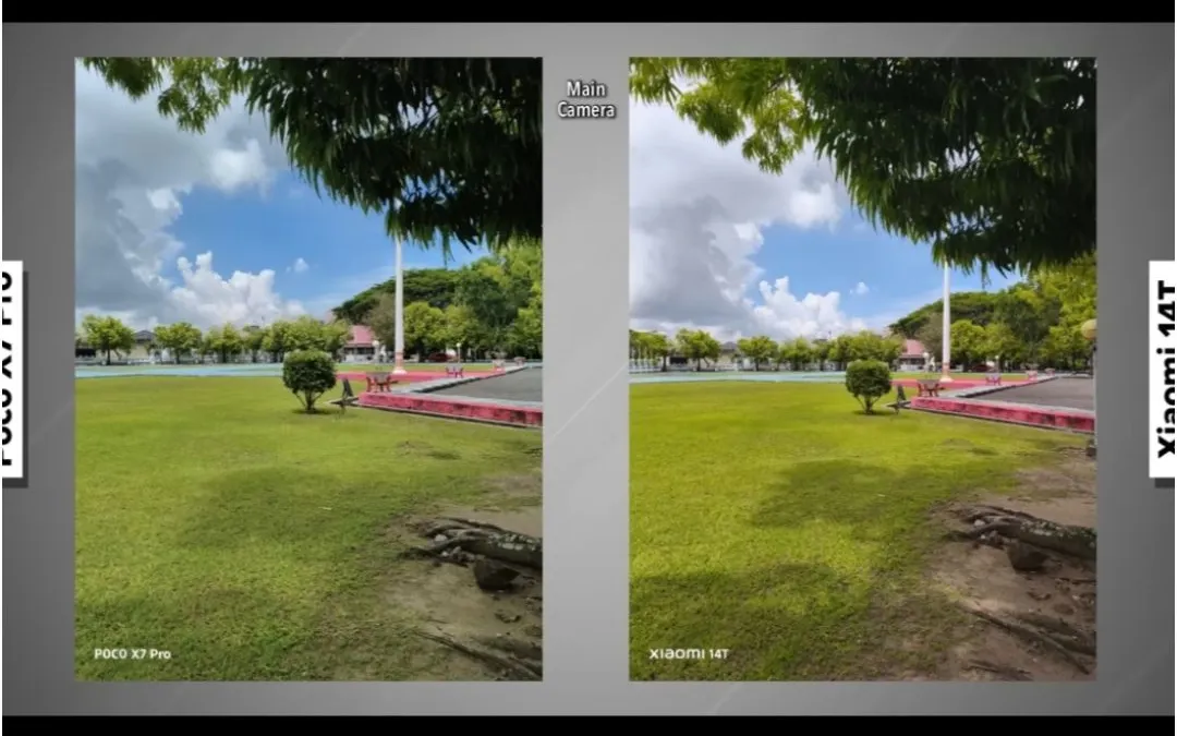 Poco X7 Pro unggul dalam warna natural dan low-light, sementara Xiaomi 14T lebih fleksibel dengan zoom dan resolusi tinggi.