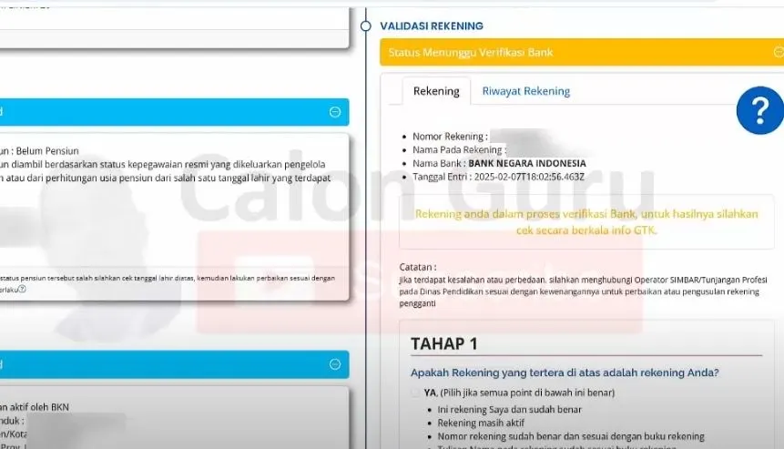 Peringatan Penting dalam Validasi Rekening di Info GTK
