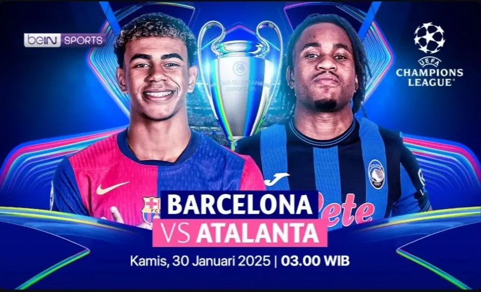Pertandingan Liga Champions musim 2024-2025 sudah memasuki pekan ke-8 yang menyuguhkan laga Barcelona melawan Atalanta.