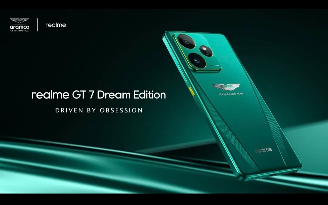 Realme Indonesia resmi merilis Realme GT7 Dream Edition yang merpakan sebuah HP limited edition hasil kolaborasi dengan Aston Martin Aramco F1 Team.