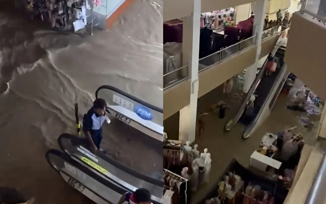 Secara tak terduga, air banjir memasuki Mega Mall Bekasi pada, Selasa (4/3/2025) pagi. 