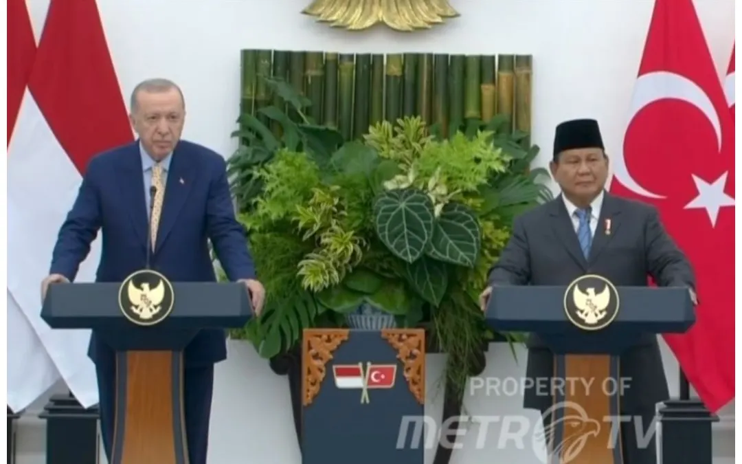 Presiden Turki Recep Tayyip Erdogan Bersama Presiden Indonesia Prabowo Subianto