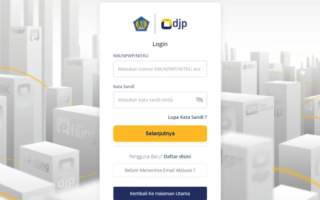 Illustrasi. Laman DJP online cara memulihkan akun
