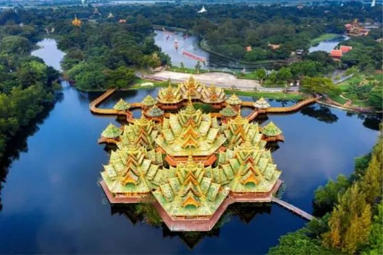 Ilustrasi wisata Bangkok Thailand.