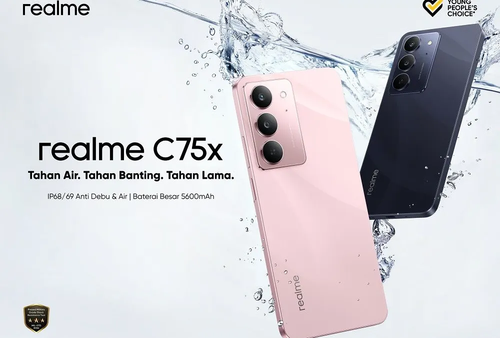 Realme C75x di Indonesia hadir dengan banderol harga 2 jutaan di segmen entry-level dengan membawa keunggulan tahan air di tiap kondisi.