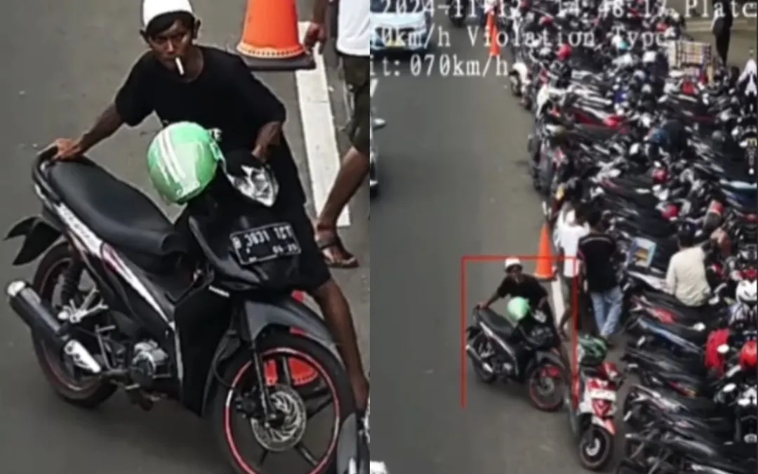 Viral sistem ETLE disebut menindak sepeda motor yang sedang dipindahkan oleh seorang tukang parkir