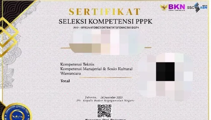 Sertifikat Seleksi Kompetensi PPPK