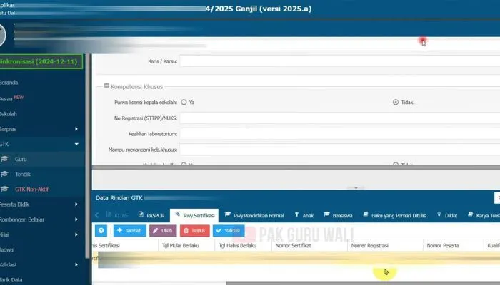 Banyak guru yang sudah mendapatkan Nomor Registrasi Guru (NRG) ingin tahu terkait waktu yang tepat untuk input data sertifikasi di Dapodik.