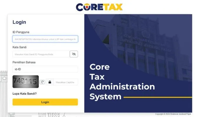 Direktorat Jenderal Pajak (DJP) Kementerian Keuangan Republik Indonesia meluncurkan aplikasi CoreTax.