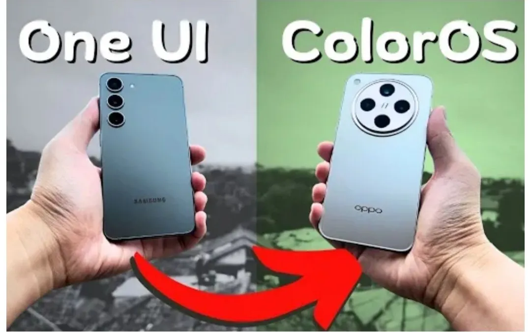 Samsung Galaxy S23 yang menggunakan antarmuka One UI 6 melawan kompetitornya Oppo Find X8 dengan ColorOS 15.