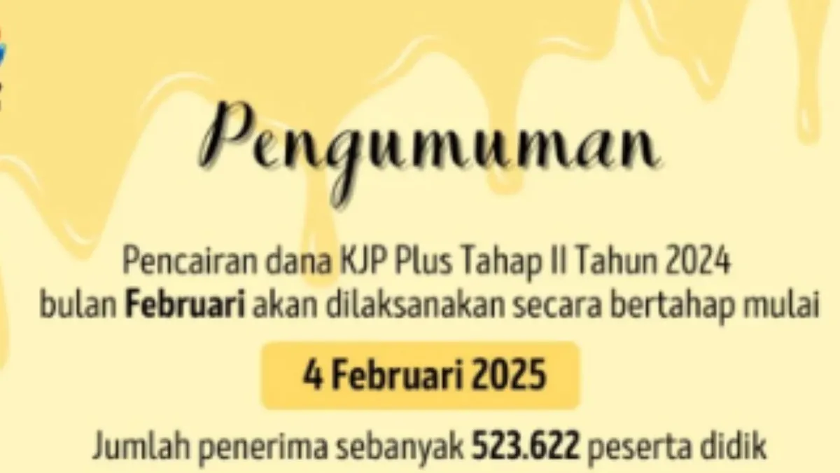 Dana KJP Plus Tahap II 2025 cair bertahap sejak 4 Februari 2025 untuk 523.622 siswa di DKI Jakarta. Biaya rutin dan berkala disesuaikan jenjang pendidikan.