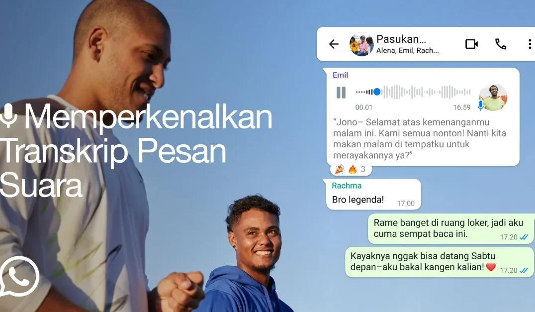 WhatsApp sekarang punya fitur keren yang bakal bikin hidup kamu lebih praktis, yaitu transkrip pesan suara jadi teks.