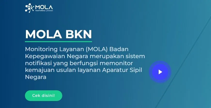Monitoring Layanan (MOLA) Badan Kepegawaian Negara (BKN).