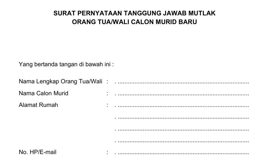 Ilustrasi. Surat Pernyataan Tanggung Jawab Mutlak (SPTJM) Keabsahan Dokumen merupakan salah satu dokumen wajib yang harus diunggah.