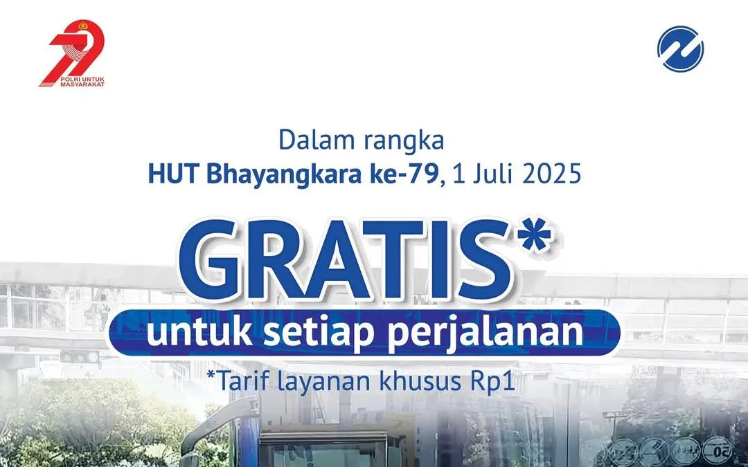 Kamu pengguna transportasi umum? Ada harga spesial Hari Bhayangkara 2025 loh yakni Rp1 saja.
