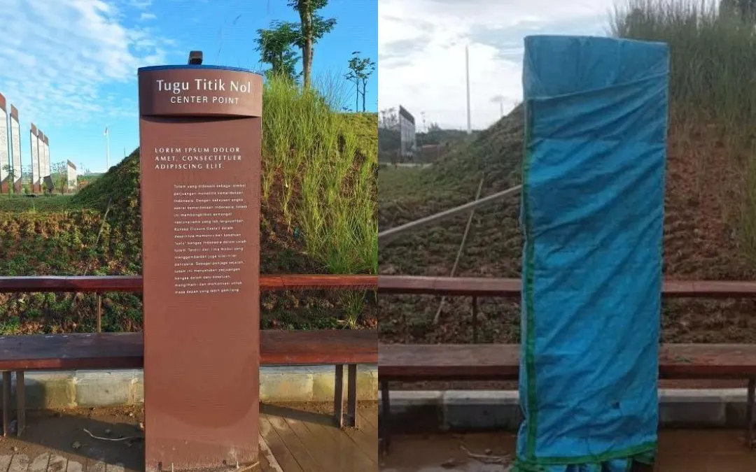Tanggapan Pelaksana Tugas (Plt) Deputi Bidang Sarana dan Prasarana Otorita IKN, Danis H. Sumadilaga usai viral tulisan Lorem Ipsum di tugu Titik Nol  