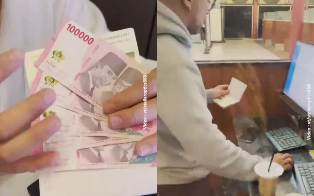 Dalam video tersebut, seorang turis asal China berkepala plontos menyelipkan uang sebesar Rp500 Ribu saat ingin ke Indonesia.