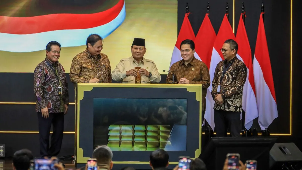Peresmian layanan Bank Emas Pegadaian dan Bank Syariah Indonesia.