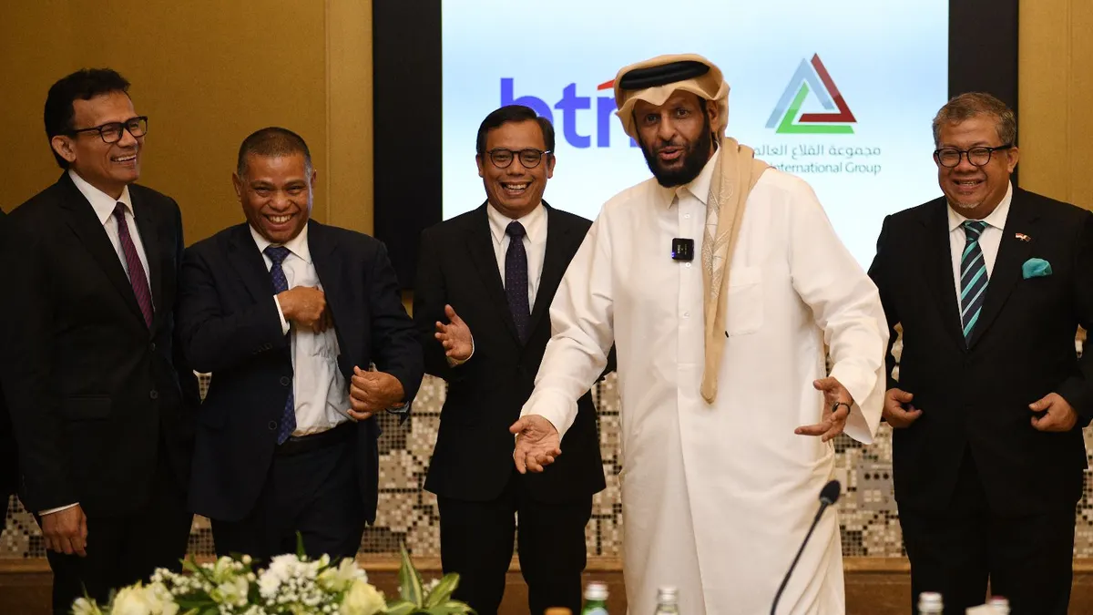 Penandatanganan perjanjian kerja sama antara BTN dengan AlQilaa International Group di Doha.