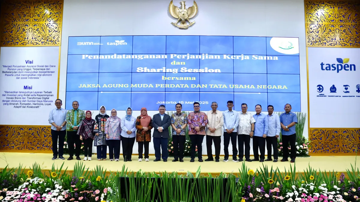 PT TASPEN dan Jaksa Agung Muda Bidang Perdata dan JAMDATUN Kejaksaan Agung Republik Indonesia menandatangani Perjanjian Kersa sama tentang Penanganan Masalah Hukum di Bidang Perdata dan Tata Usaha Negara. 