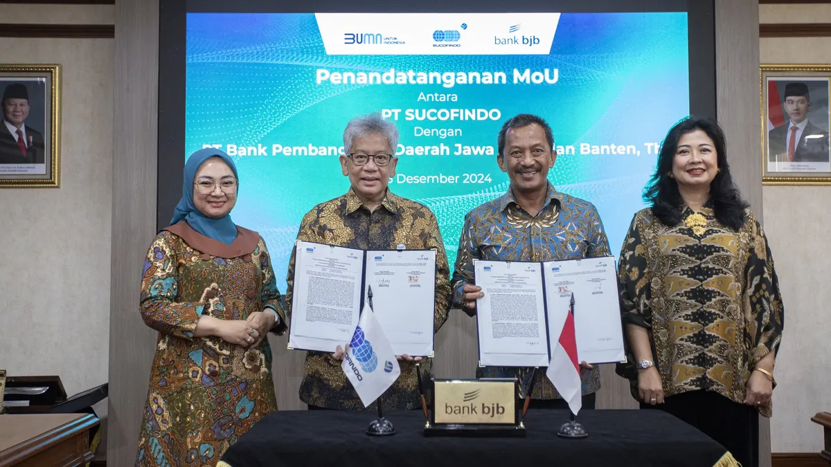 bank bjb secara resmi menandatangani Nota Kesepahaman (MoU) dengan PT Sucofindo di Graha Sucofindo.