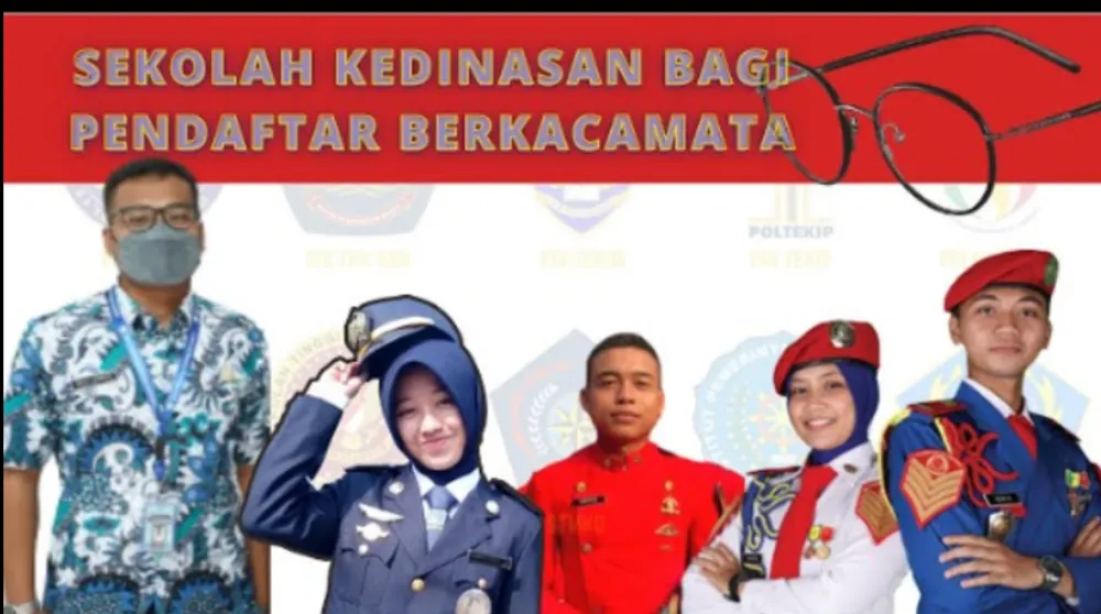 Selain persyaratan tinggi badan, ketahanan fisik, dan nilai akademik, kebanyakan sekolah kedinasan menerapkan aturan tidak berkacamata.