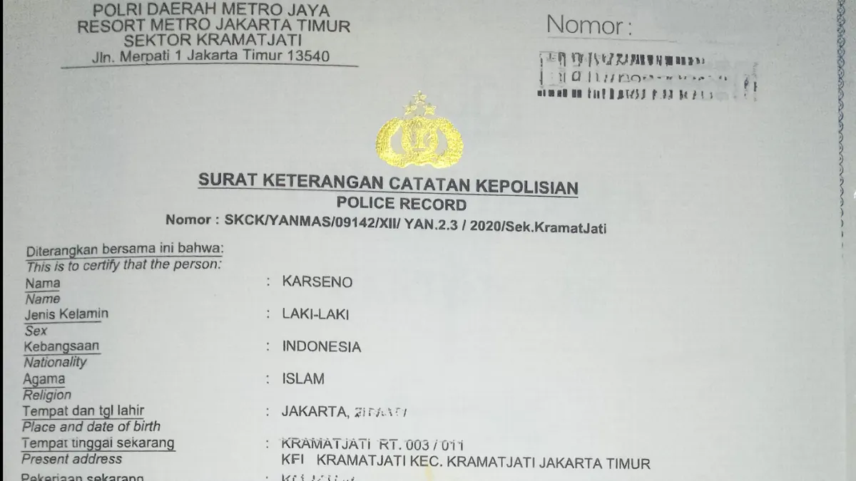 Calon tenaga PPPK atau CPNS dapat menemukan sejumlah persyaratan yang harus disiapkan sebelum pembuatan SKCK diajukan.