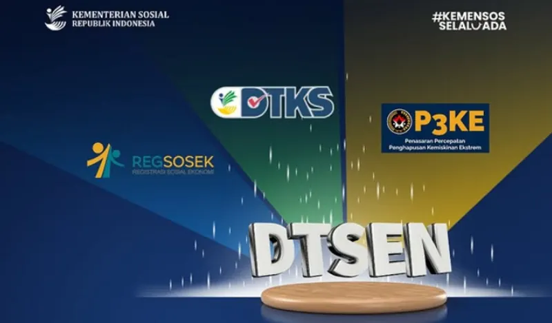 DTSEN merupakan hasil dari pengintegrasian data Reg Sosek BPS, P3KE BKKBN dan DTKS Kemensos.