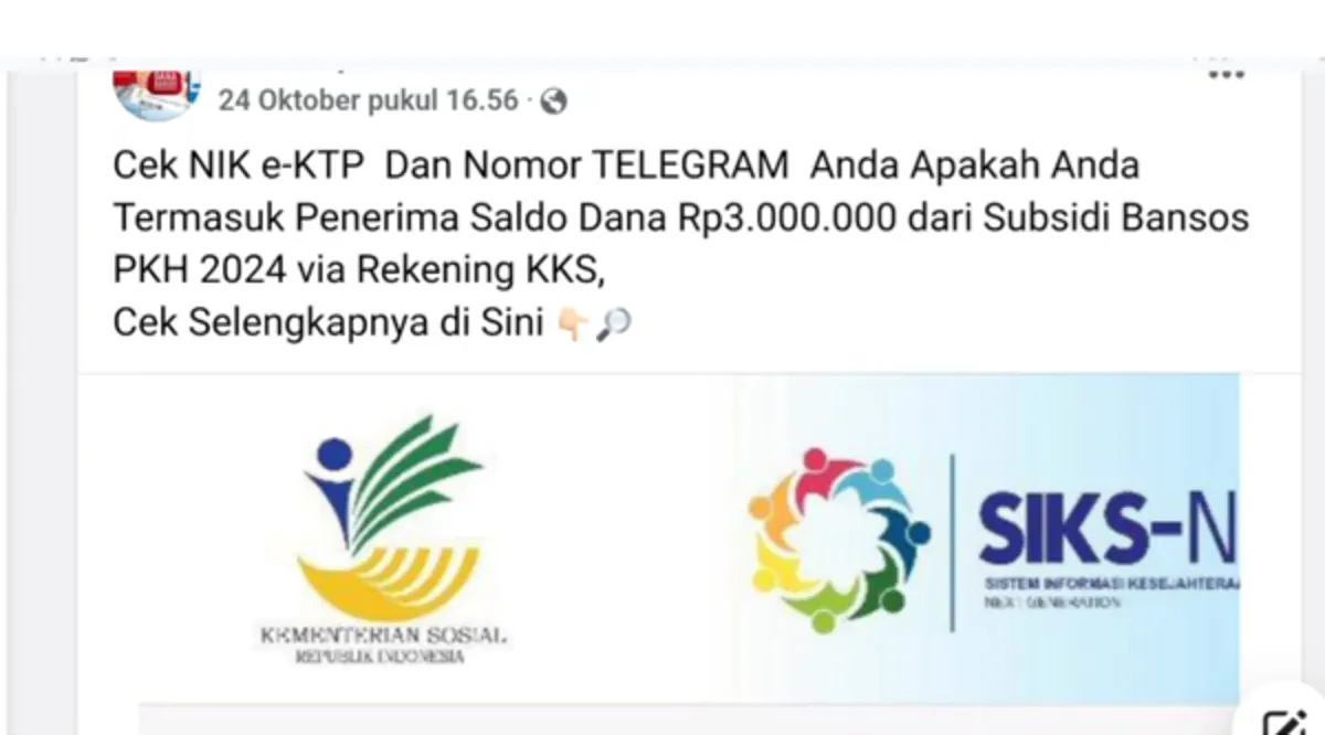 Modus penipuan PKH BPNT 2025 marak di Telegram.