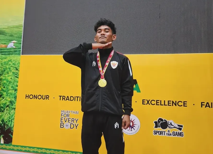 Dimas Lukito Wardhana, jadi kebanggan Indonesia usai meraih medali emas dalam ajang bergengsi Asian Muaythai Championship 2025