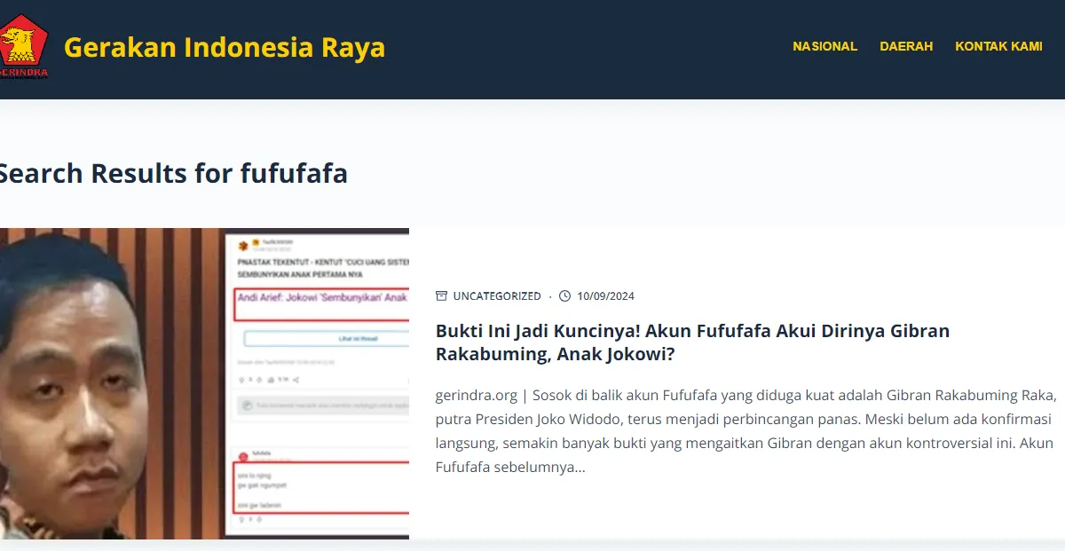 Gerindra Cari Pemilik Akun Kaskus Fufufafa yang Kerap Hina Prabowo Subianto