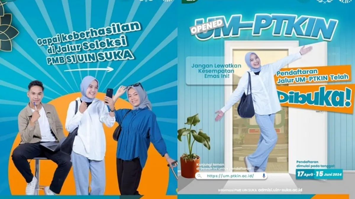 Pendaftaran untuk jalur Ujian Masuk Perguruan Tinggi Keagamaan Islam Negeri (UM-PTKIN) tahun 2024 telah dibuka sejak hari Rabu, 17 April 2024, dan akan berlangsung sampai tanggal 15 Juni 2024.