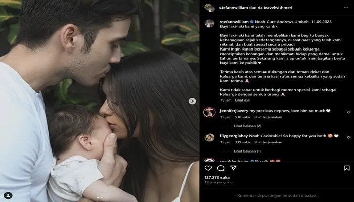 Kabar Bahagia Stefan William Umumkan Anak Laki-lakinya dengan Ria Andrews
